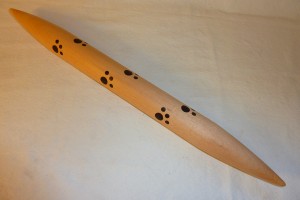 French Flat Rolling Pin Paw Prints Maple & Wenge